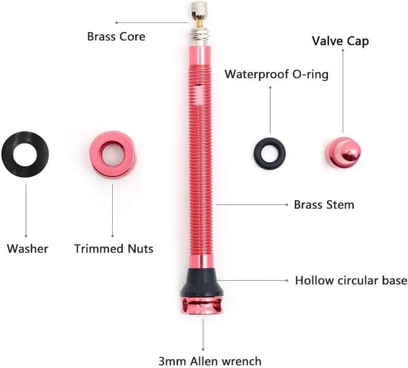 MIMIRACLE Ridenow Tubeless Valves - 45mm/65mm/85mm Presta Valve Stem for Mountain, Road, and Off-Road Bikes -Black - Image 2